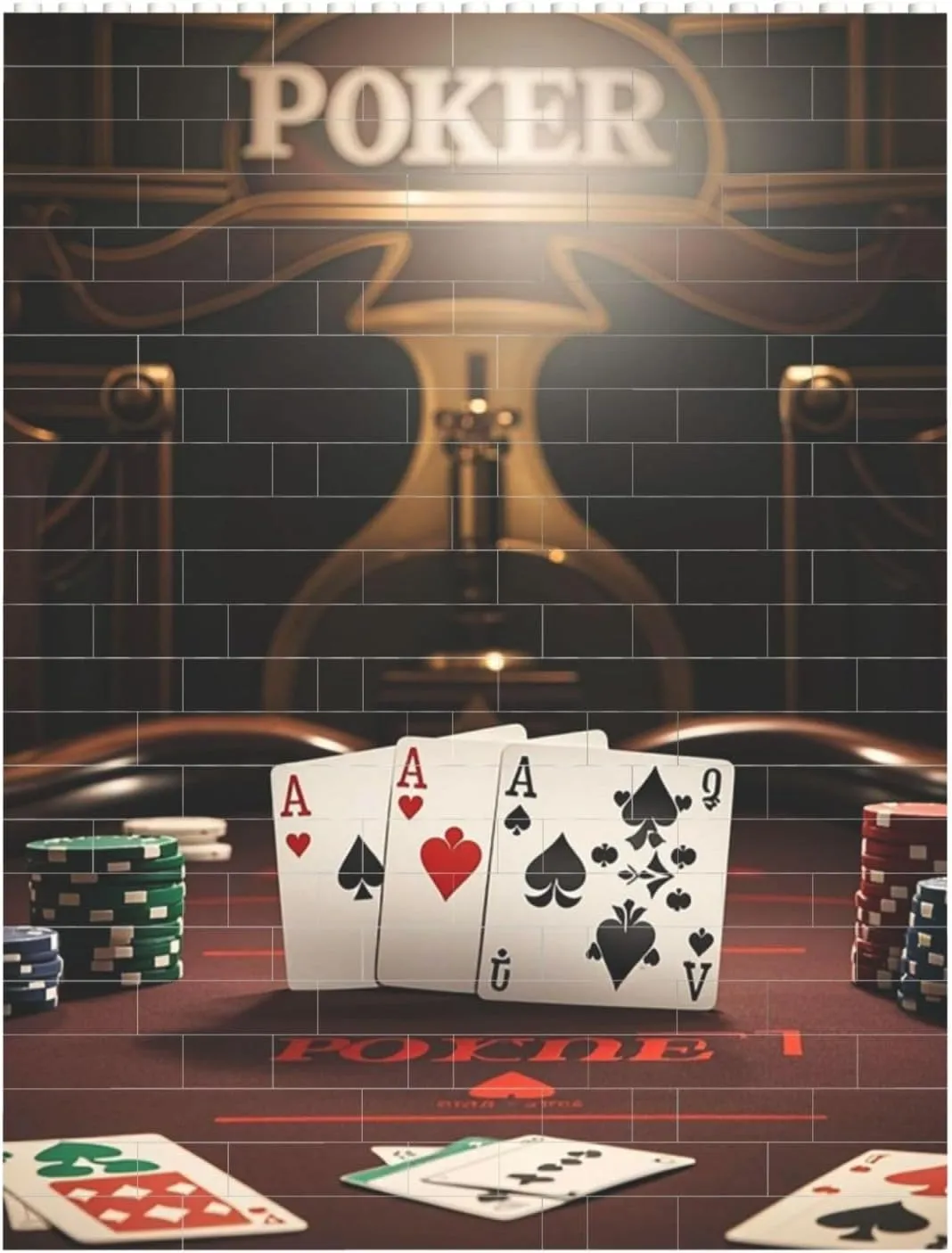 Poker Tournament Building Block Puzzle Personalized Building Bricks for Adults Block Puzzle Building DIY Brick Block Puzzles Valentine's Day Gifts for Home Decor Brick Puzzle