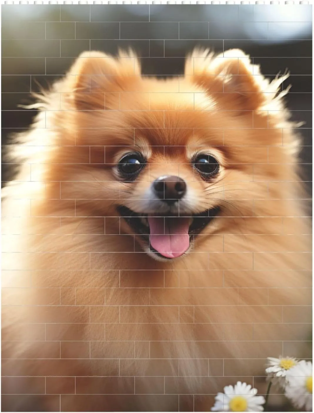 Pomeranian Dog Building Block Puzzle Personalized Building Bricks for Adults Square Shaped Block Puzzle Building Brick Block Puzzles Valentine's Day Gifts for Home Decor Brick Puzzle
