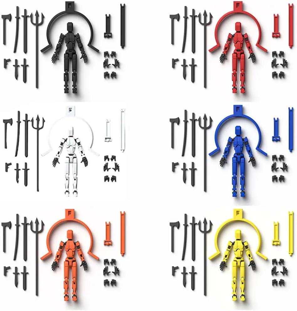 (Pre-Assembled) Dummy13 Magnetic Action Figure Set, T13 Action Figure, Anti-Gravity Style, Figure Stand, Titan 13 Magnetic Articulated Figures, Multi-Jointed Movable Robot (6 PCS)
