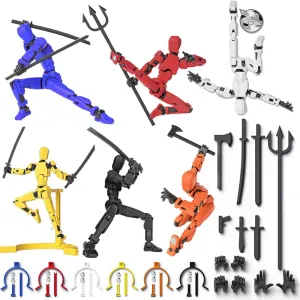 (Pre-Assembled) Dummy13 Magnetic Action Figure Set, T13 Action Figure, Anti-Gravity Style, Figure Stand, Titan 13 Magnetic Articulated Figures, Multi-Jointed Movable Robot (6 PCS)