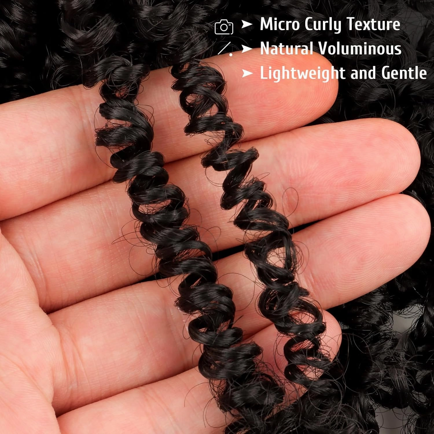 Pre Looped Yanky Twist Crochet Hair 8 Inch 8 Packs 1B# Natural Black Fluffy Spring Mini Twist Passion Twist Bohemian Synthetic Crochet Braiding Hair