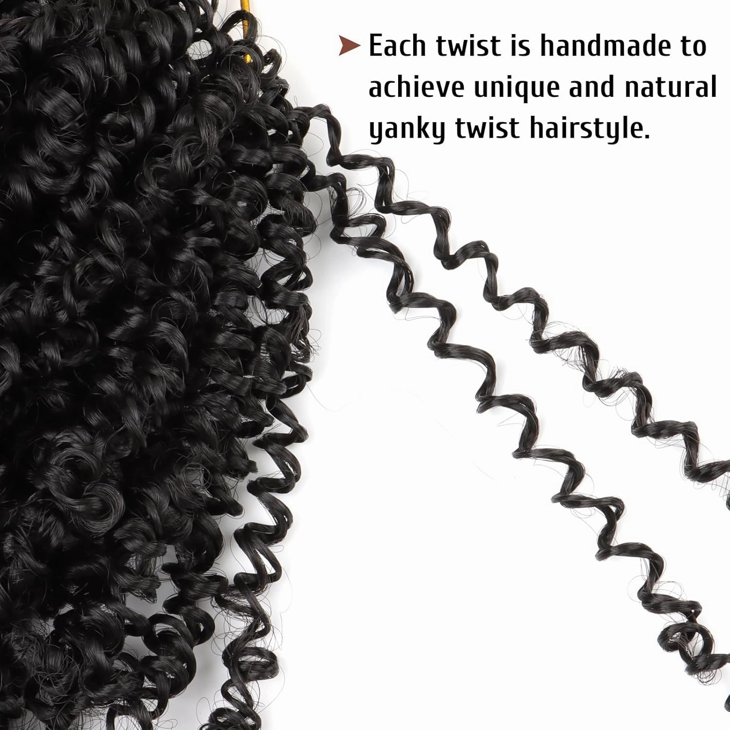 Pre Looped Yanky Twist Crochet Hair 8 Inch 8 Packs 1B# Natural Black Fluffy Spring Mini Twist Passion Twist Bohemian Synthetic Crochet Braiding Hair