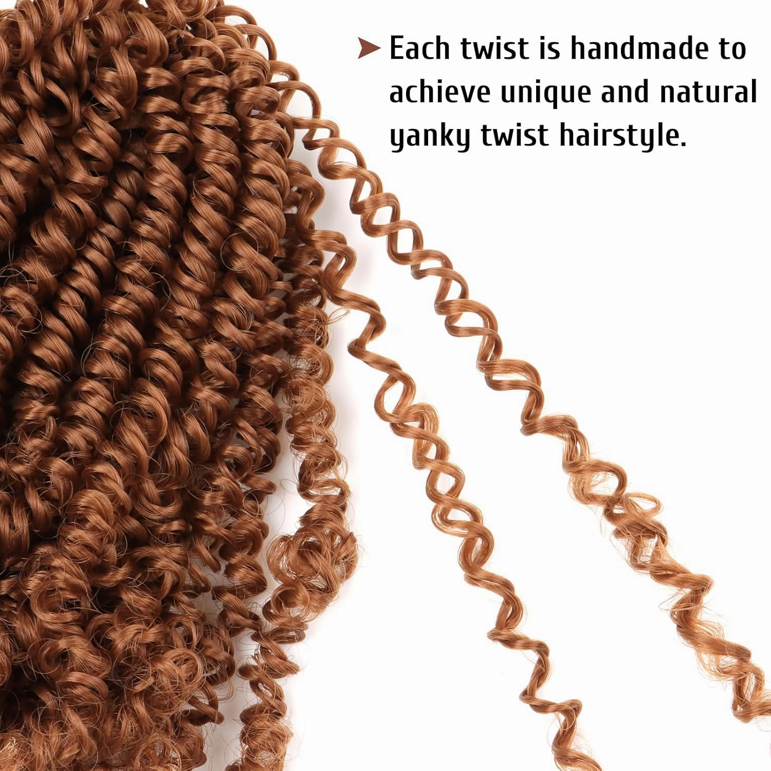 Pre Looped Yanky Twist Crochet Hair 8 Inch 8 Packs 30# Brown Fluffy Spring Mini Twist Passion Twist Bohemian Synthetic Crochet Braiding Hair