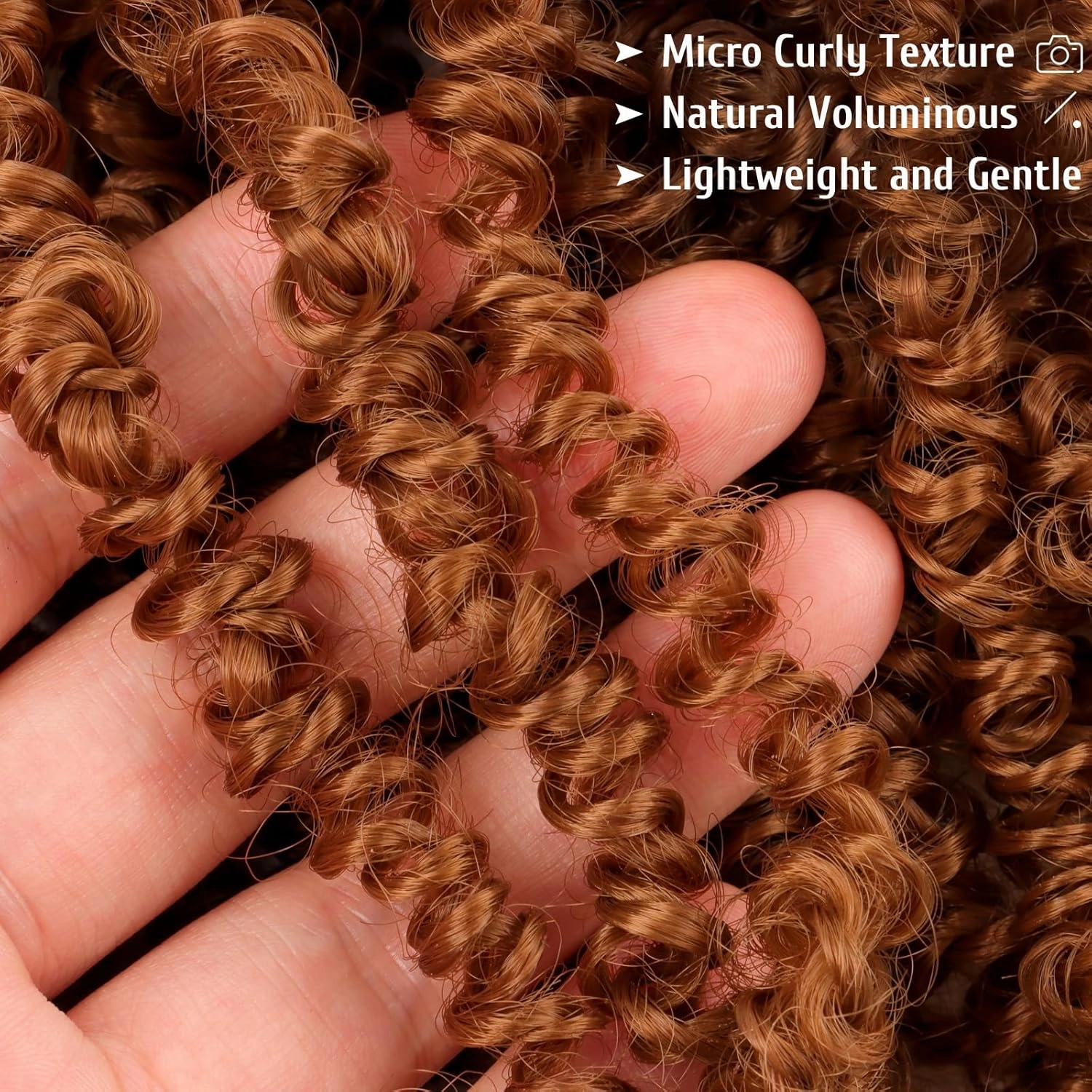 Pre Looped Yanky Twist Crochet Hair 8 Inch 8 Packs 30# Brown Fluffy Spring Mini Twist Passion Twist Bohemian Synthetic Crochet Braiding Hair