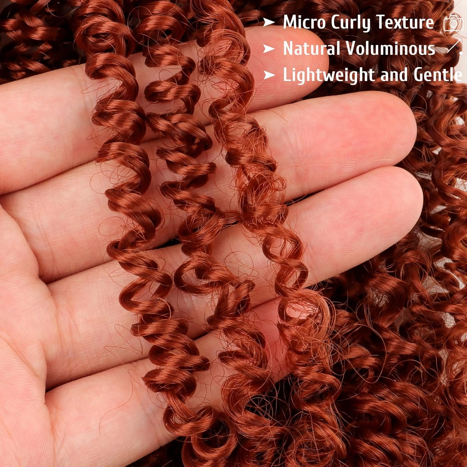 Pre Looped Yanky Twist Crochet Hair 8 Inch 8 Packs 350# Ginger Fluffy Spring Mini Twist Passion Twist Bohemian Synthetic Crochet Braiding Hair