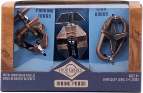 Project Genius True Genius: Viking Forge - 3 Cast Metal Brainteaser Puzzles, Disentanglement Puzzle, Difficulty Level 3-5, Ages 8 