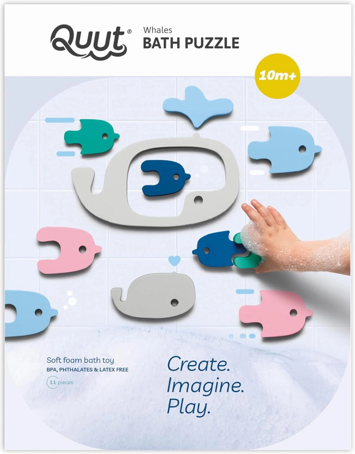 QUUT | Whale Theme Bath Puzzle | Award Winning Children's Bath Toy & Game