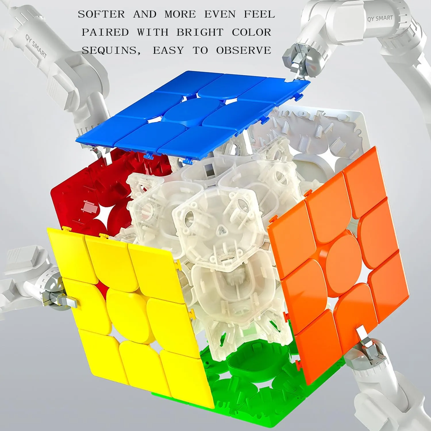 QY X-Man Tornado Speed Cube 3x3 Stickerless Magic Cube XMD Tornado Puzzle Toys for Adults and Kids (X-Man Tornado V3M, Pioneer UV)