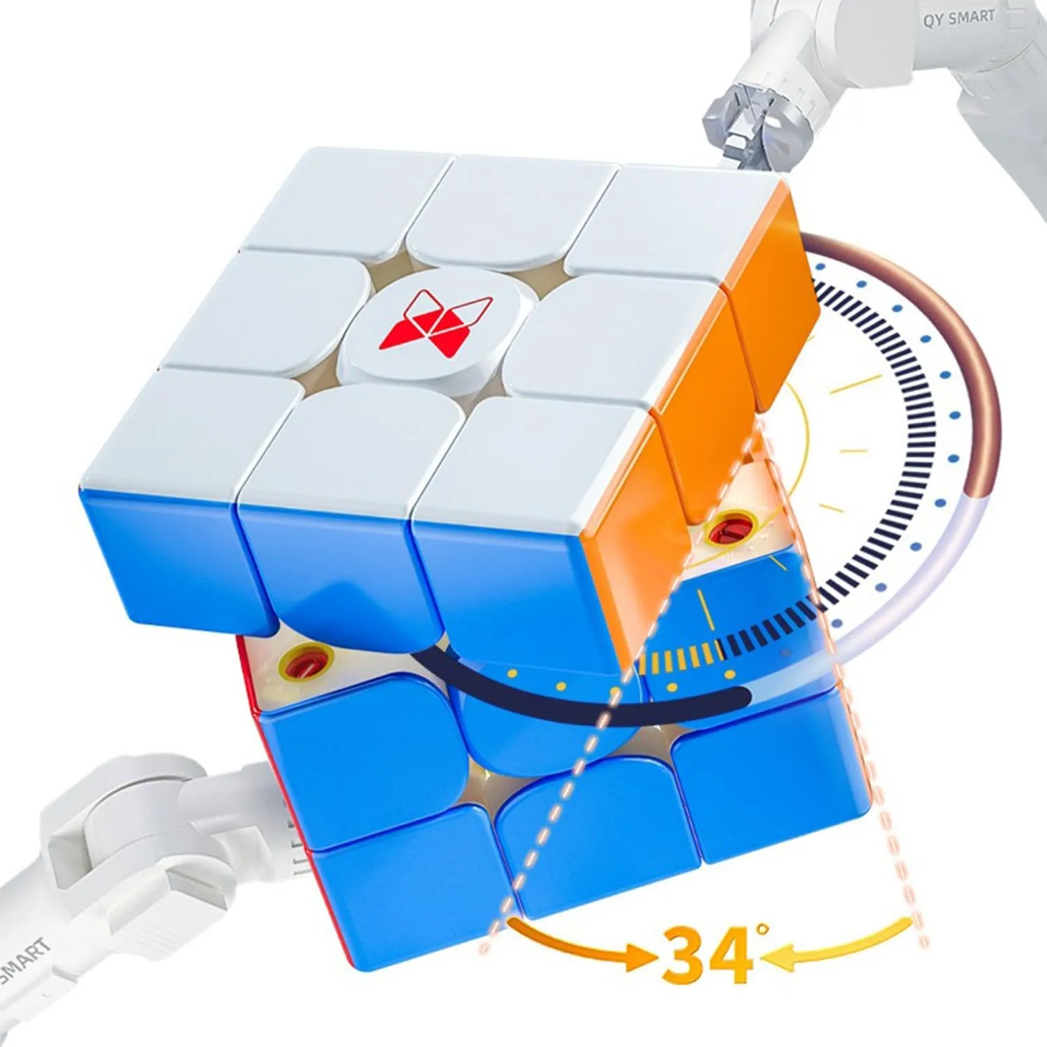 QY X-Man Tornado Speed Cube 3x3 Stickerless Magic Cube XMD Tornado Puzzle Toys for Adults and Kids (X-Man Tornado V3M, Pioneer UV)