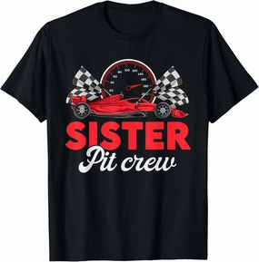 Race Car Sister Of Birthday Boy Shirt, Sister Pit Crew T-Shirt