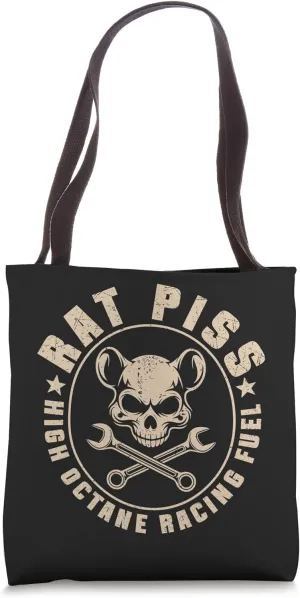 Rat Piss High Octane Racing Fuel, Rat Rod Gasoline Logo Tote Bag