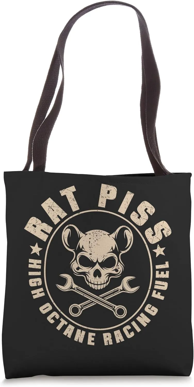 Rat Piss High Octane Racing Fuel, Rat Rod Gasoline Logo Tote Bag