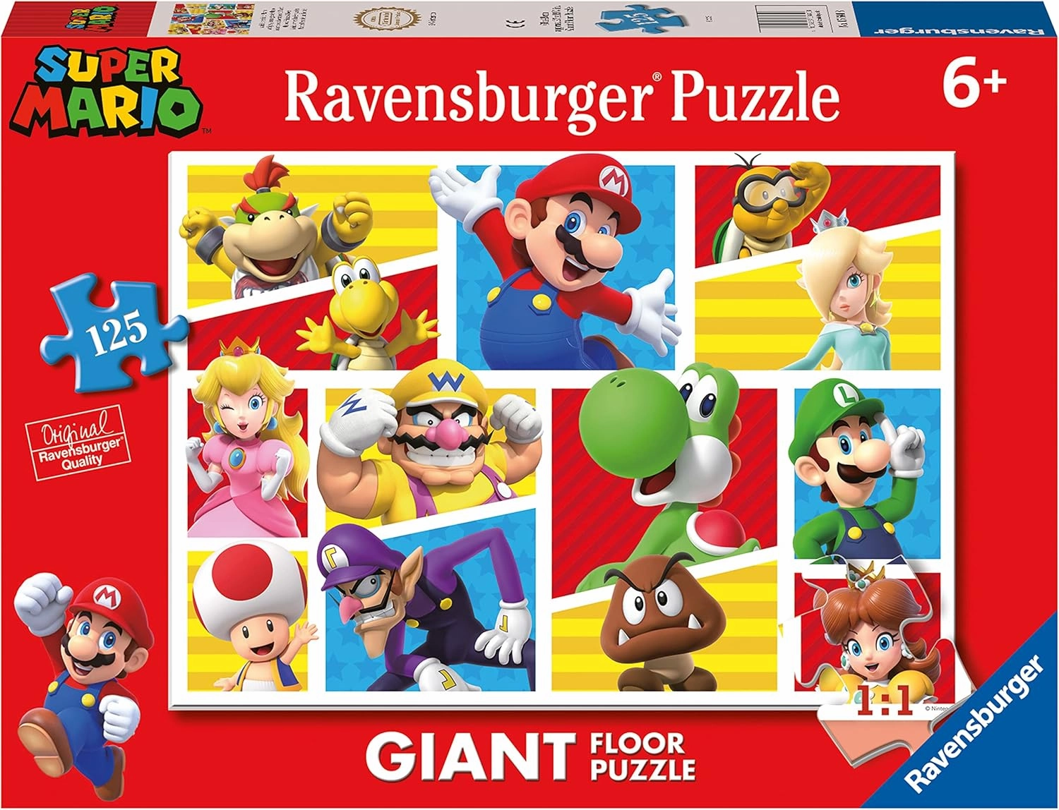 Ravensburger - Super Mario Puzzle Giant Floor Collection Gift Idea for Children 6  Years, Educational and Stimulating Game, 125 Giant Pieces, 70 x 50 cm