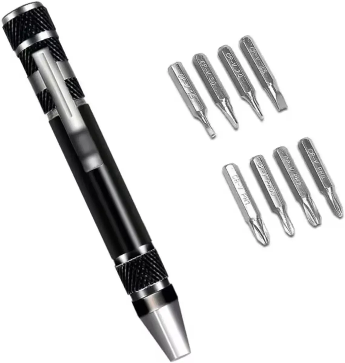 RC Disassembly Tool for Universal Parts RC Car Multifunction Aluminum Pocket Precision for Mini Screwdriver Pen Portable 8 in 1 Repair Hand Tools Kit(Black)
