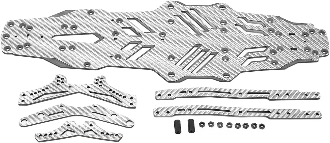 Rc Drift Racing Chassis Plate, RC Drift Racing Chassis Carbon Fiber RC Car Bottom Chassis Plate Rc Car Chassis Accuracy Strength RC Car Frame Upgrade Kit for Remote Control Car