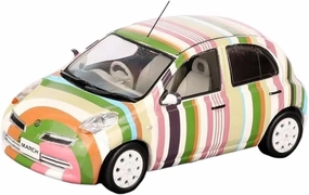 Resin Car Vehicle Model Fit for Nissan March Stripe Version 1 43 Collection Die-cast Alloy Car Decoration Model Toys Festive Deluxe Gift