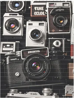 Retro Cool Camera Collection Building Block Puzzle Personalized Building Bricks for Adults Block Puzzle Building DIY Brick Block Puzzles Valentine's Day Gifts for Home Decor Brick Puzzle