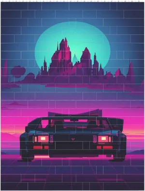 Retrowave Pictures Building Block Puzzle Personalized Building Bricks for Adults Block Puzzle Building DIY Brick Block Puzzles Valentine's Day Gifts for Home Decor Brick Puzzle