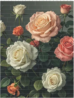 Roses Print Building Block Puzzle Personalized Building Bricks for Adults Block Puzzle Building DIY Brick Block Puzzles Valentine's Day Gifts for Home Decor Brick Puzzle
