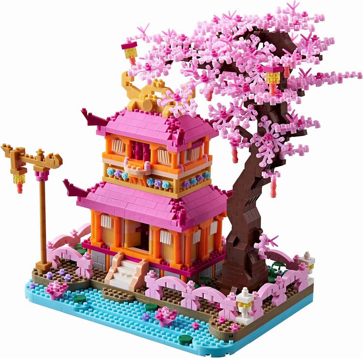 Sakura Tree House Micro Building Block Model for Adults, Japanese Cherry Blossom Treehouse Building Set - Ideal Gift for Girls Age of 14 , Woman or Lover - Challenging, Creative, Collector's Item