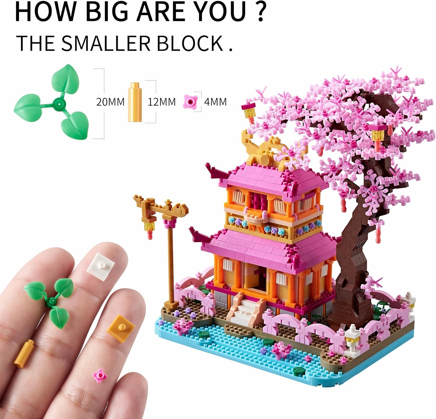 Sakura Tree House Micro Building Block Model for Adults, Japanese Cherry Blossom Treehouse Building Set - Ideal Gift for Girls Age of 14 , Woman or Lover - Challenging, Creative, Collector's Item