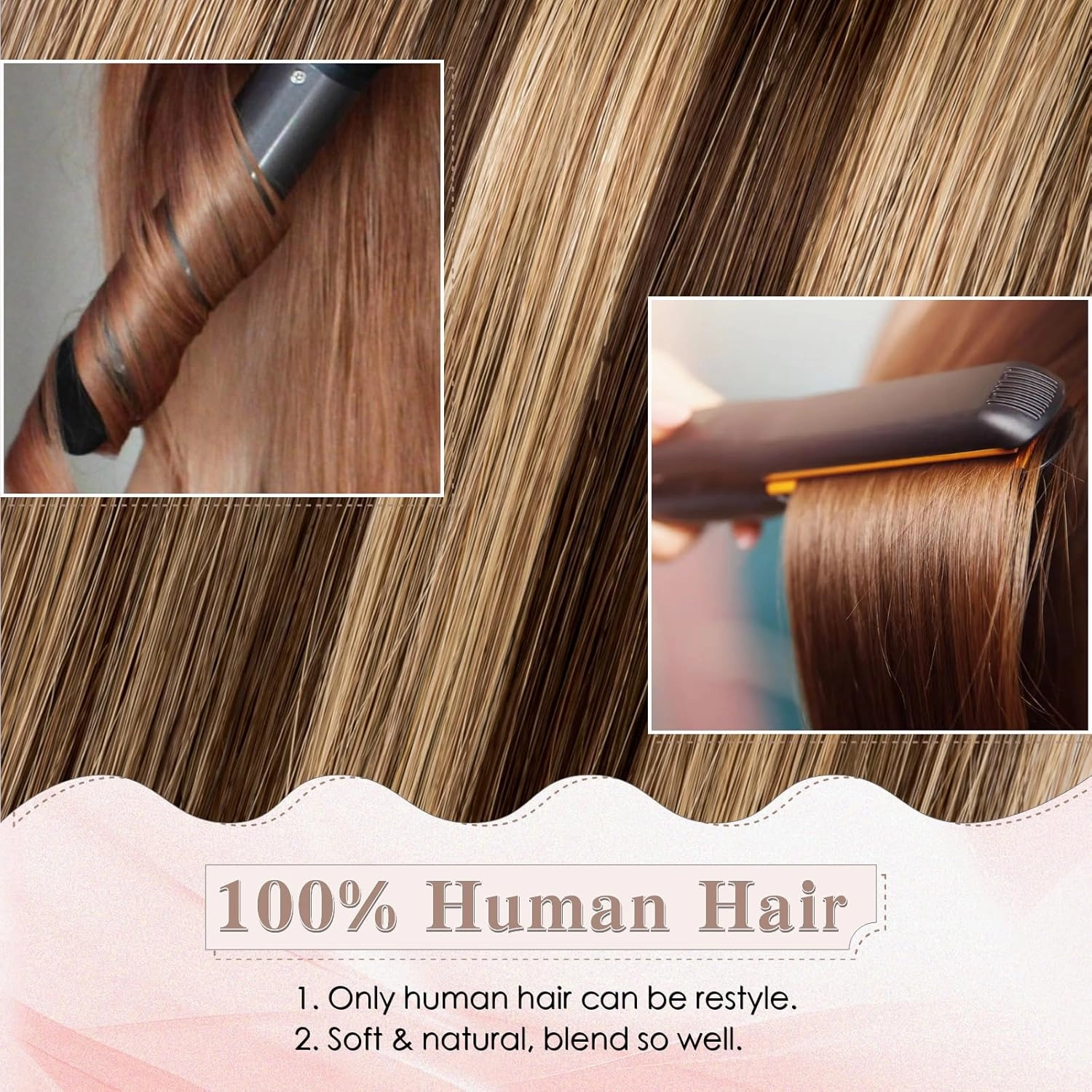 SEGO Clip in Hair Extensions for Women, 100% Remy Human Hair, Mini Hairpieces with 2 Clips, Short Extensions to Add Hair Volume, 2 Pcs, 4 Inches, 16g, Bleach Blonde