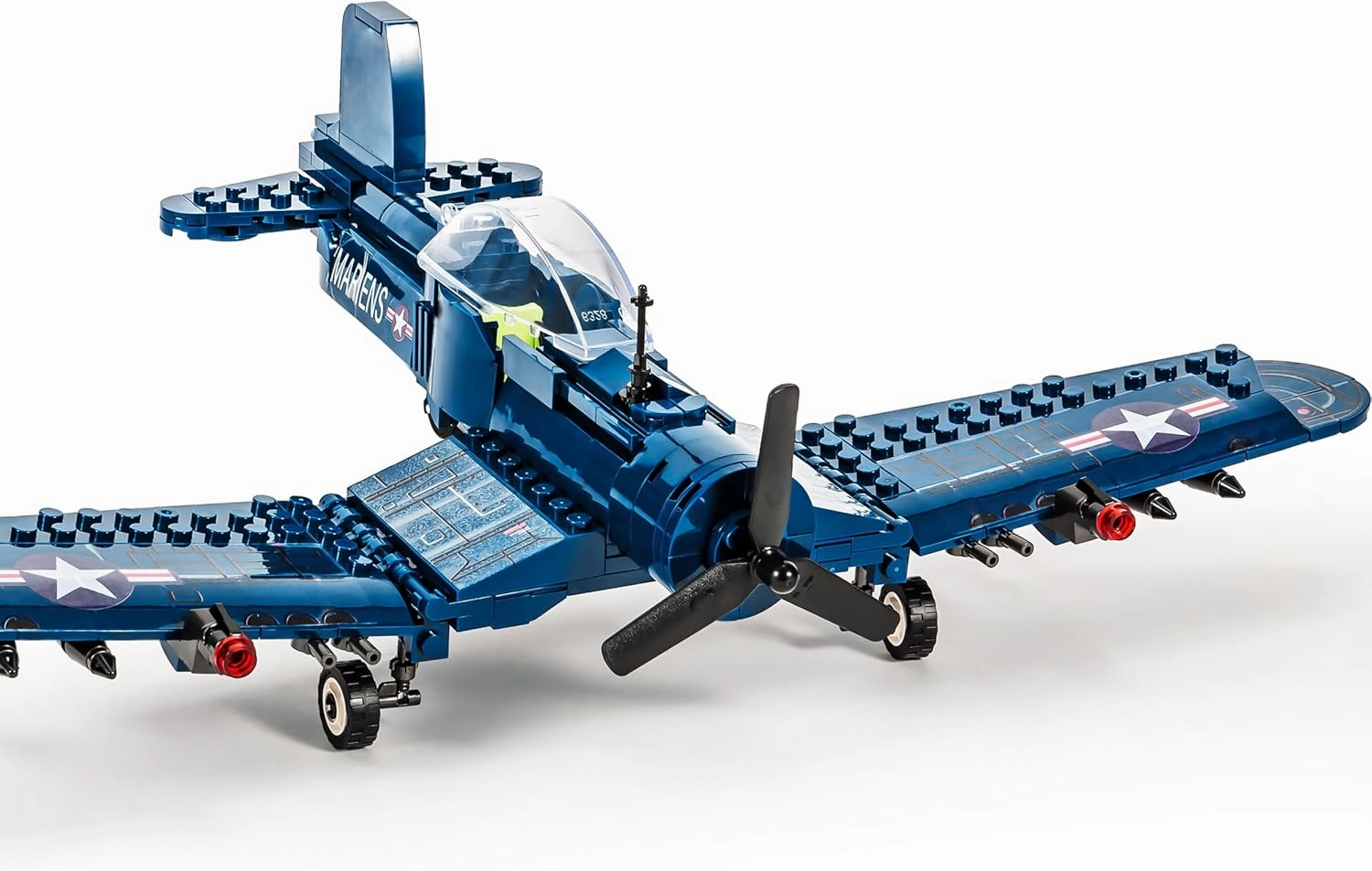SEMKY Military Fighter Jet F4U WW2 Fighter Aircraft Jet Corsair Air Force Building Block Set (440 Pieces) -Building and Military Toys Gifts for Kid and Adult