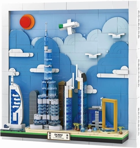 SEMKY The Dubai Skyline Architecture Building Block Set (740 Pieces) –Wall Art Building Blocks for Kid and Adult