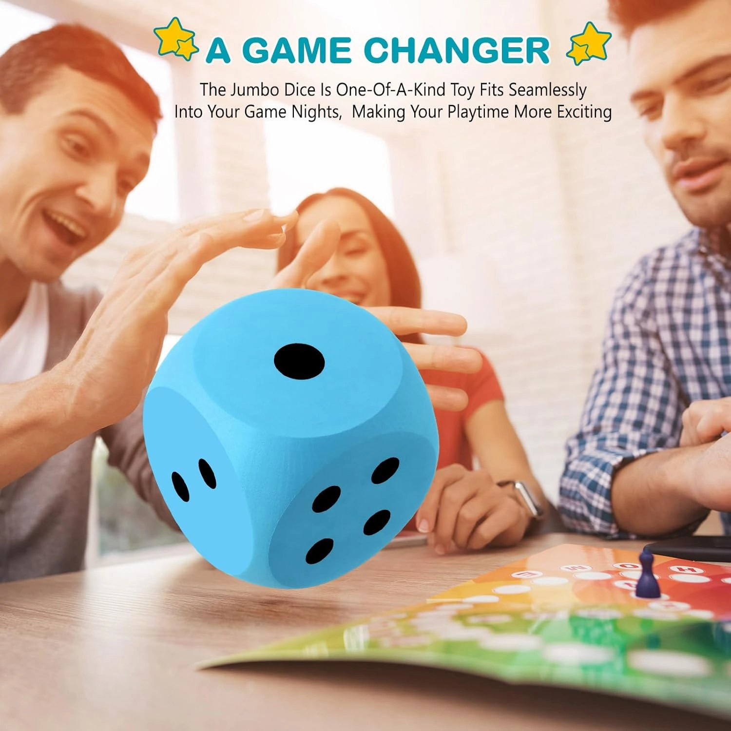 Shappy 6 Inches Foam Dice Fun Filled Large Educational Toy Kawaii Giant Dice Decorative Eva Foam Jumbo Cube Big Square Building Blocks for Game Nights Learning Sessions (Pink and Blue,2 Pcs)