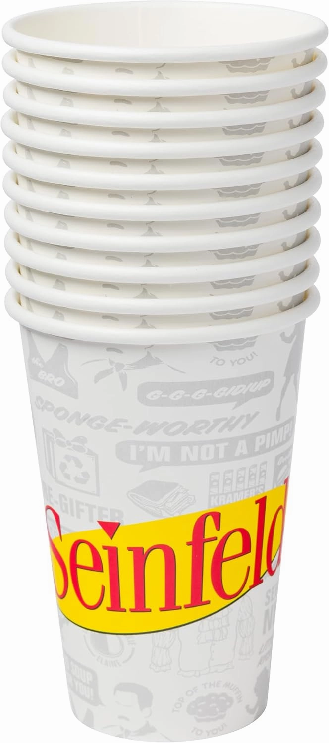 Silver Buffalo Seinfeld TV Series 60 Pack Partyware Disposable Paper Plates, Napkins, and Cups
