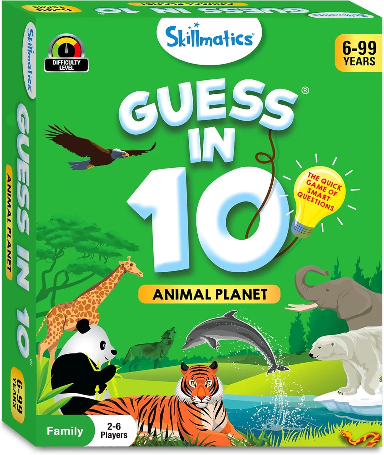 Skillmatics Guess in 10 Animal Planet, Card Game, Perfect for Boys, Girls, Kids, Teens, Adults Who Love Animals, Trivia Games, Travel Games, Gifts for Ages 6, 7, 8, 9, 10, and Up