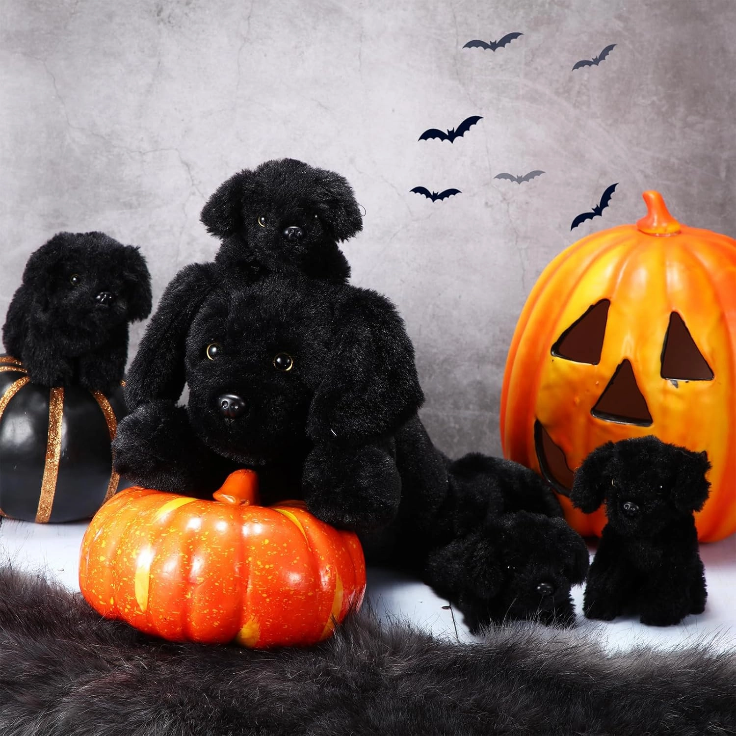 Skylety 5 Pcs Dog Stuffed Animal Puppy Stuffed Animal with Babies Inside 1 Big Mommy with 4 Mini Baby Cute Soft Puppies for Children Birthday Party Adopt a Dog Party Favors(Labrador)