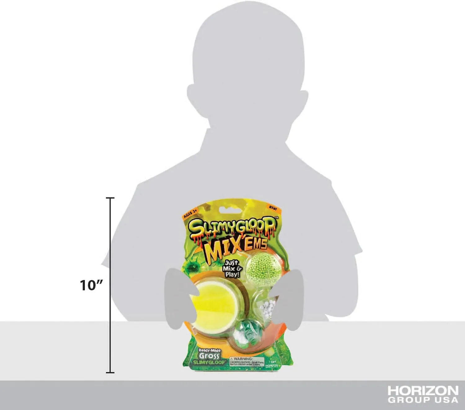 Slimygloop Mix'Ems by Horizon Group USA- Gross, Mix & Create Your Own Gooey, Putty, Green Gross Slime with Wiggly Eyes, Pom Poms & Crunchy Foam Balls