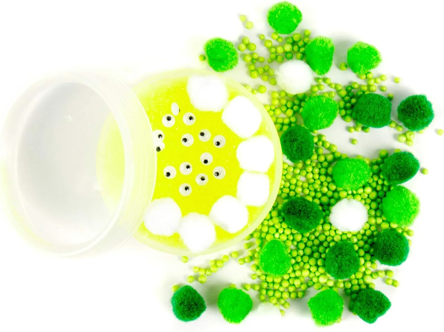 Slimygloop Mix'Ems by Horizon Group USA- Gross, Mix & Create Your Own Gooey, Putty, Green Gross Slime with Wiggly Eyes, Pom Poms & Crunchy Foam Balls
