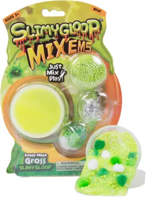 Slimygloop Mix'Ems by Horizon Group USA- Gross, Mix & Create Your Own Gooey, Putty, Green Gross Slime with Wiggly Eyes, Pom Poms & Crunchy Foam Balls