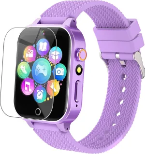 Smart Watch for Kids Girls Age 3-12 with 26 Puzzle Games HD Video Camera Touchscreen Music Player Learning Cards Storybook Pedometer Metal Case Kids Watch Toy Birthday Gifts Include 2 Screen Protector