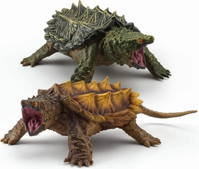 Snapping Turtle Model 2pcs Turtle Figure Wild Life Realistic Tortoise Figures Toy Table Decorations