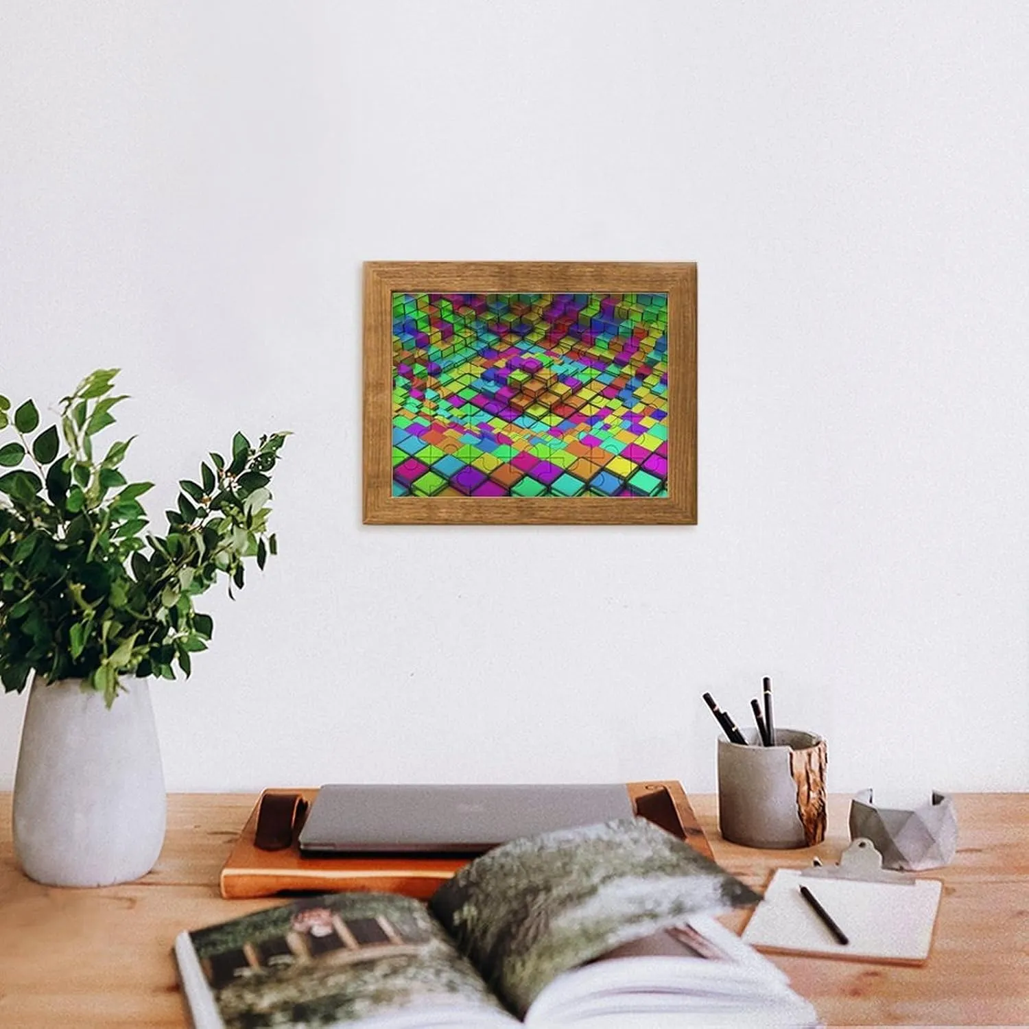 Soft Cube Pattern DIY Wooden Puzzle Adult Picture Puzzles Colorful Home Decoration Creative Gifts