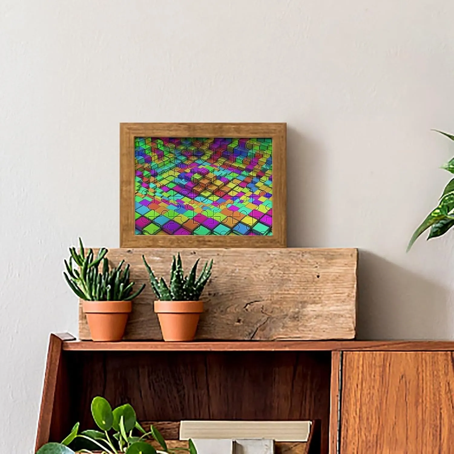 Soft Cube Pattern DIY Wooden Puzzle Adult Picture Puzzles Colorful Home Decoration Creative Gifts