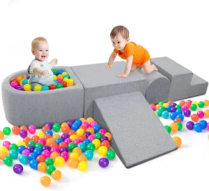 Soft Foam Climbing Toys for Toddlers Indoor Blocks Play Equipment with Ball Pits (Balls Not Included) - for Climbing, Sliding & Building