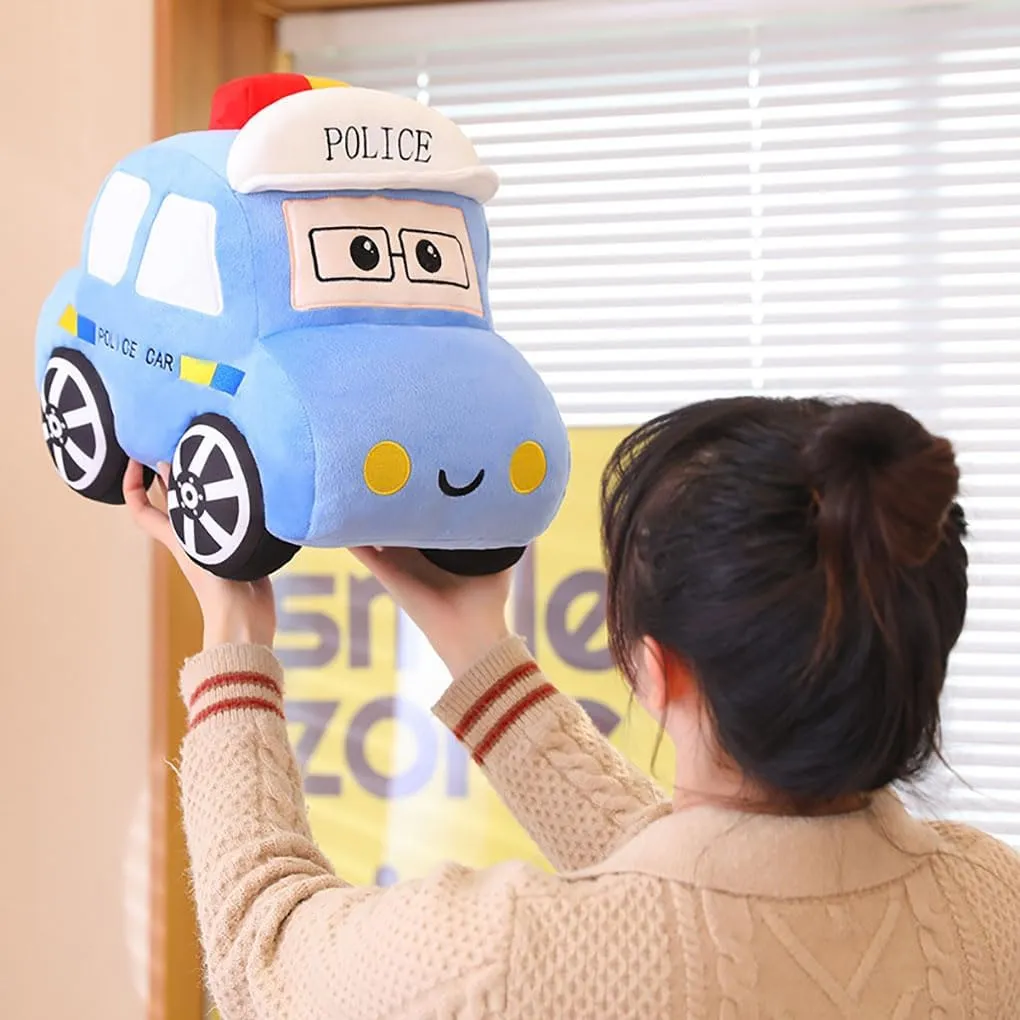 Soft Plush Police Car Stuffed Toy Super Cute Blue Squad Cars Plushie Excellent Gifts for Kids or Birthday Party 11 Inches (Police Car)