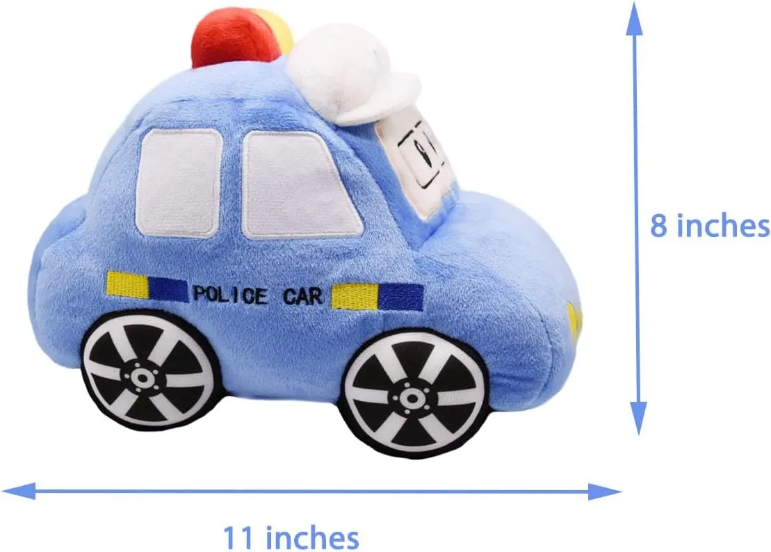 Soft Plush Police Car Stuffed Toy Super Cute Blue Squad Cars Plushie Excellent Gifts for Kids or Birthday Party 11 Inches (Police Car)
