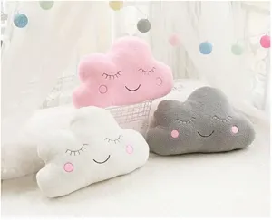 Soft Plush Star Pillow Moon Cloud Fresh Cushion Bed Pillow Home Office Sofa car seat Cushion Party Supplies (White, Clouds (21.5 * 17.7) inch)