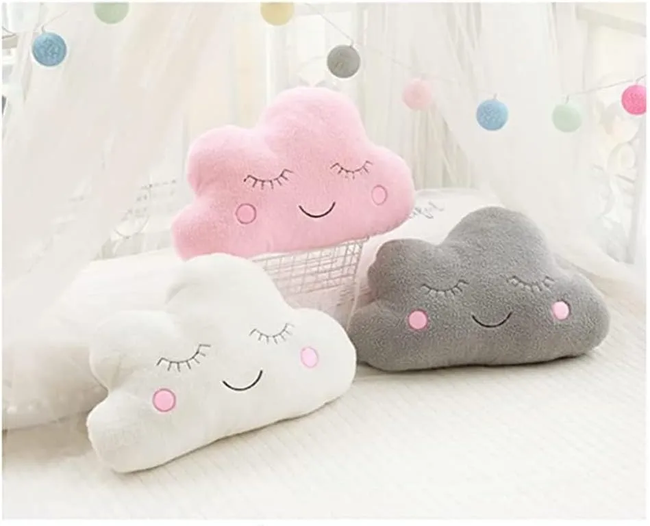 Soft Plush Star Pillow Moon Cloud Fresh Cushion Bed Pillow Home Office Sofa car seat Cushion Party Supplies (White, Clouds (21.5 * 17.7) inch)