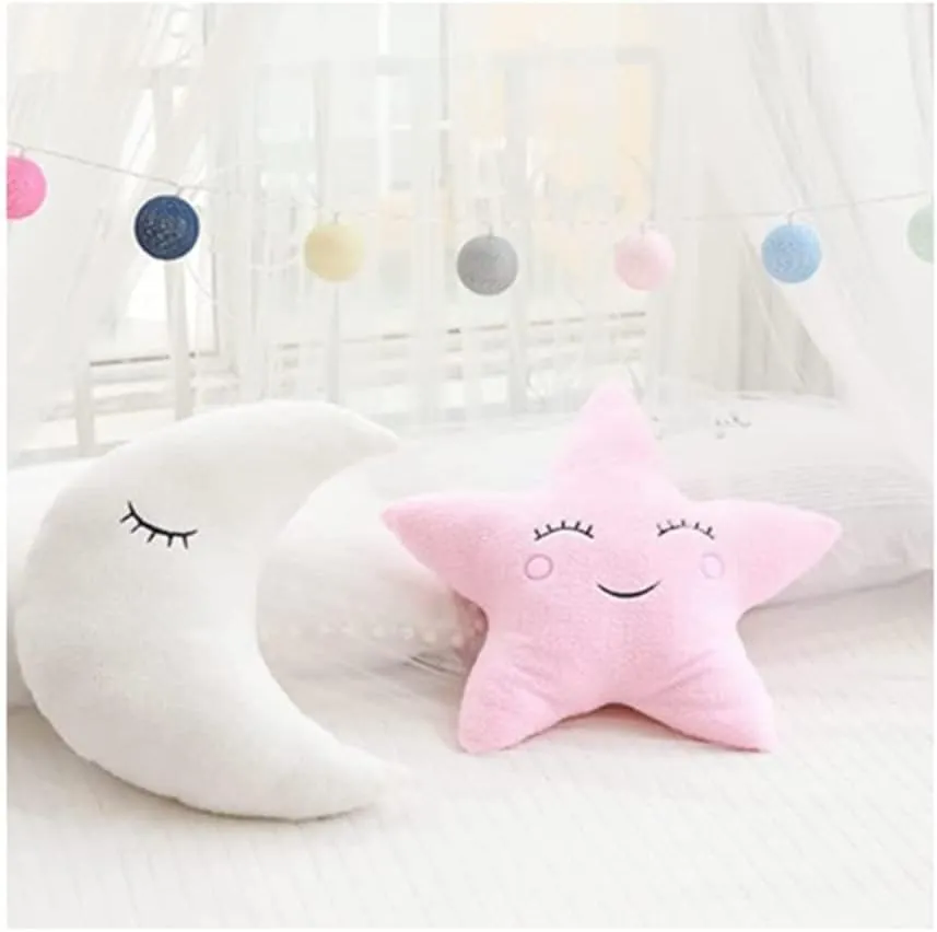 Soft Plush Star Pillow Moon Cloud Fresh Cushion Bed Pillow Home Office Sofa car seat Cushion Party Supplies (White, Clouds (21.5 * 17.7) inch)
