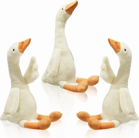 Sosation 3 Pieces 15.7'' Silly Goose Plush Stuffed Animal Toy,Swan Stuffed Animal,White Fluffy Cute Goose Funny Duck Plush Swan Toys Gifts for Kids Home Birthday Favor