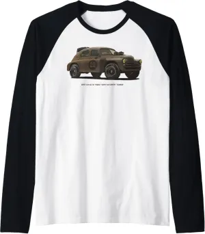 Soviet Racecar Pobeda Gaz 20 Trophy SOVI8 Soviet Auto Racing Raglan Baseball Tee