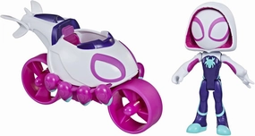 Spidey and His Amazing Friends Marvel Ghost-Spider Action Figure and Copter-Cycle Vehicle, for Kids Ages 3 and Up