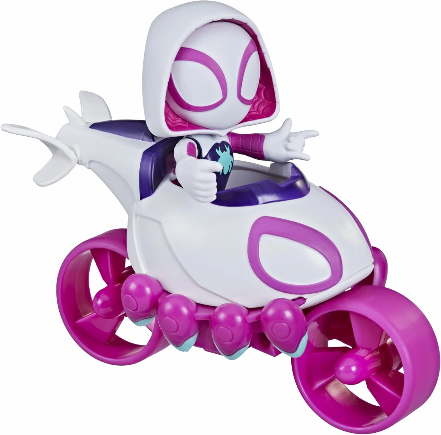 Spidey and His Amazing Friends Marvel Ghost-Spider Action Figure and Copter-Cycle Vehicle, for Kids Ages 3 and Up