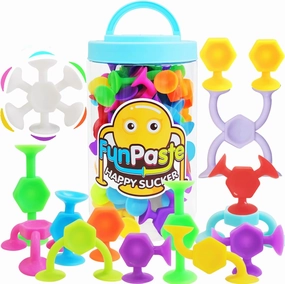 Suction Cup Bath Toys, 48pcs Travel Family Game for Kids Toddlers 3-8, Preschool Learning Sensory Classroom Toys, Bathtub Window Toy for Autism/ADD/ADHD (Medium-48